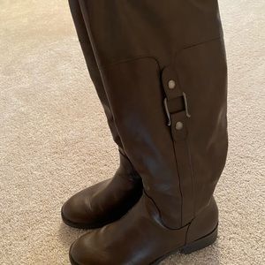 Dark brown tall riding boots